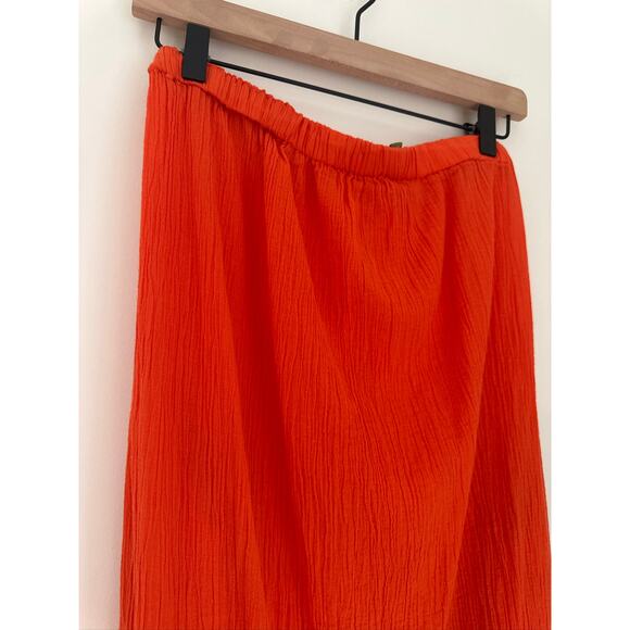Anthropologie Celandine 100% Cotton Gauze Halter Maxi Dress Orange- XS - Picture 7 of 8